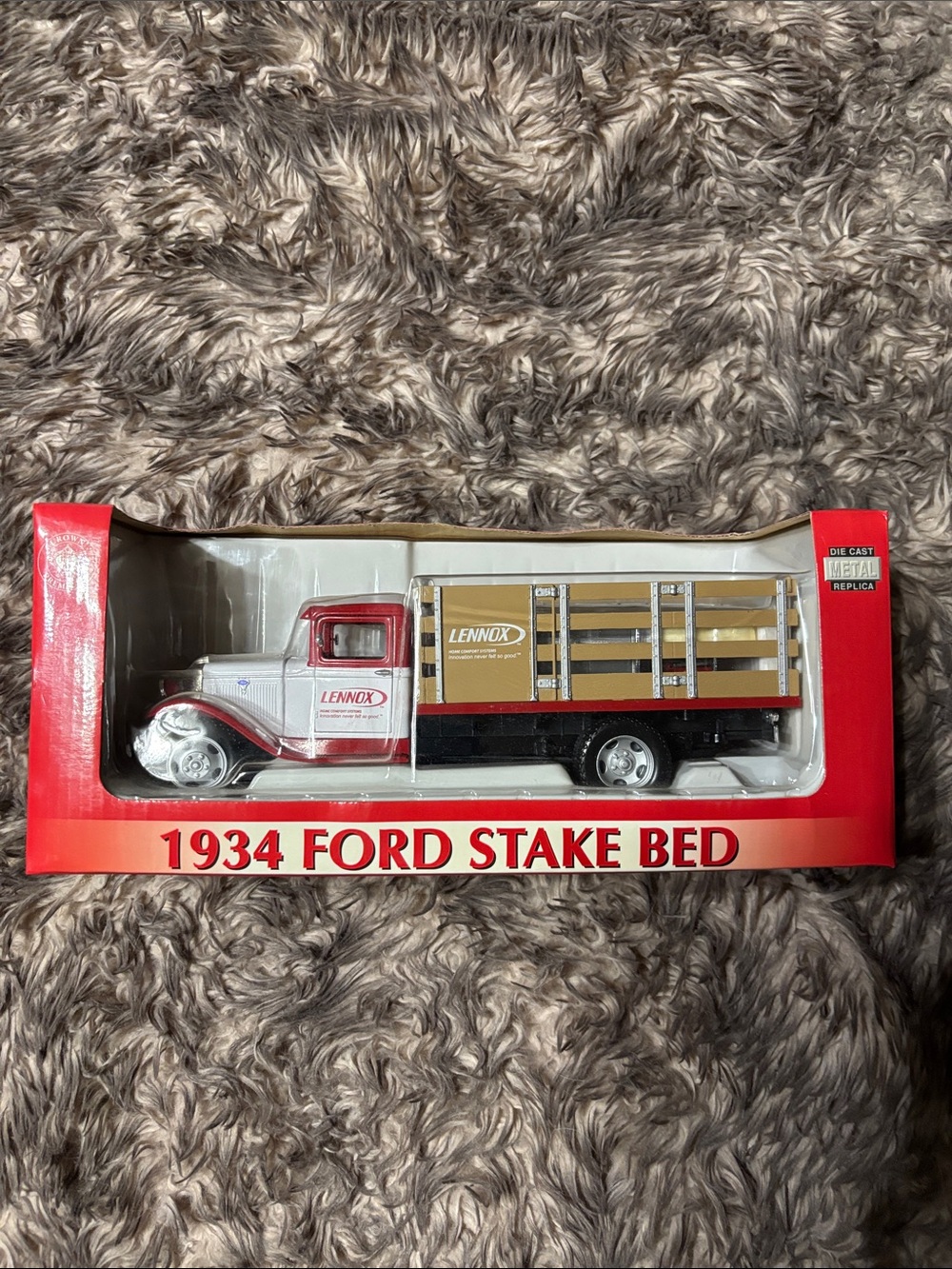 Crown Premiums Lennox 1934 Ford Stake Bed Truck Die-Cast Bank 1:24 NIB 30W38